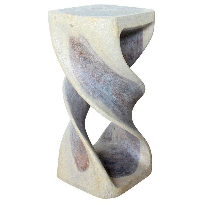 Haussmann table tabouret en bois à double torsadé 14 po carré x 30 po H, huile grise - 14 x 14 x 30
