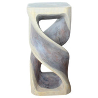 Haussmann table tabouret en bois à double torsadé 14 po carré x 30 po H, huile grise - 14 x 14 x 30