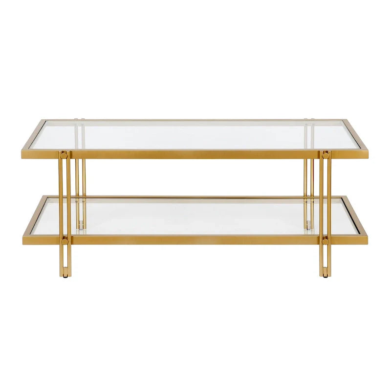 Table basse Inez moderne en acier et verre