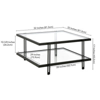 Table basse Inez moderne en acier et verre