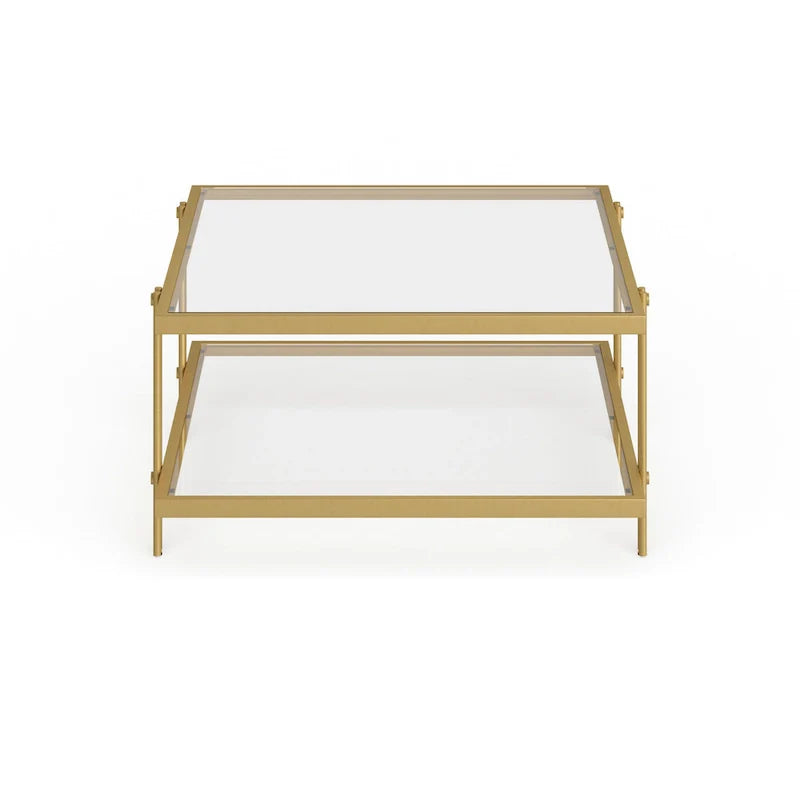 Table basse Inez en acier et verre au design moderne