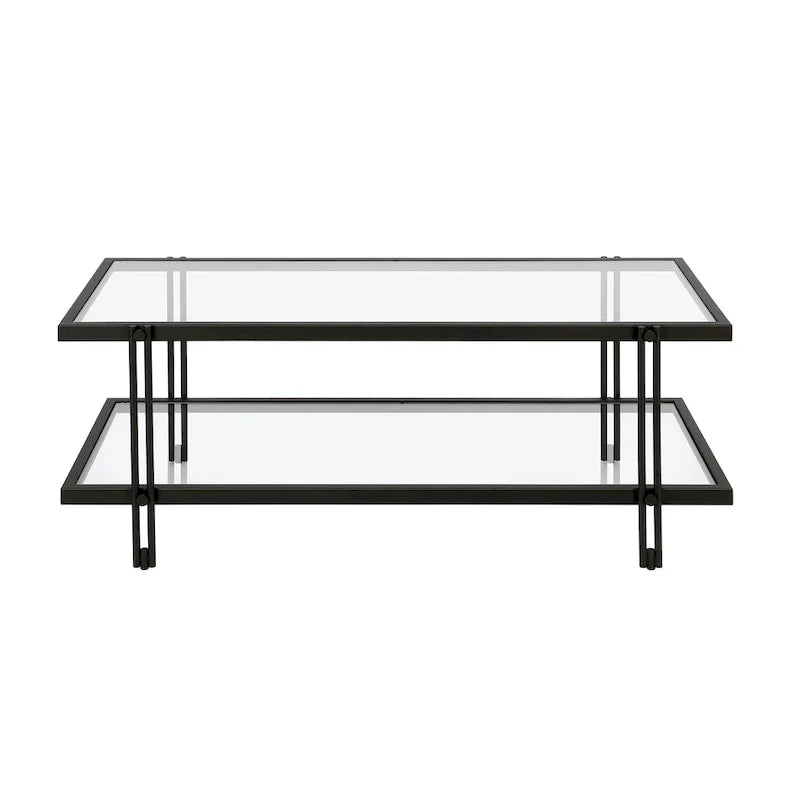 Table basse Inez en acier et verre au design moderne