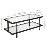 Table basse Inez moderne en acier et verre