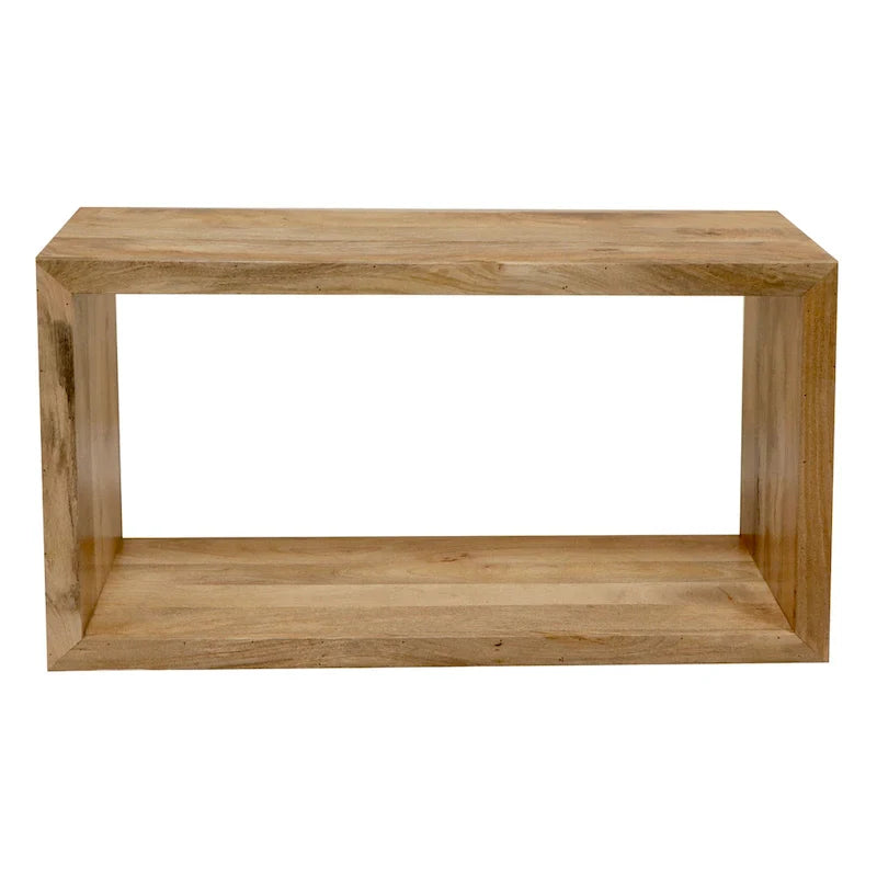 Console buffet Keli 52 pouces en bois de manguier, cube ouvert, 1 étagère