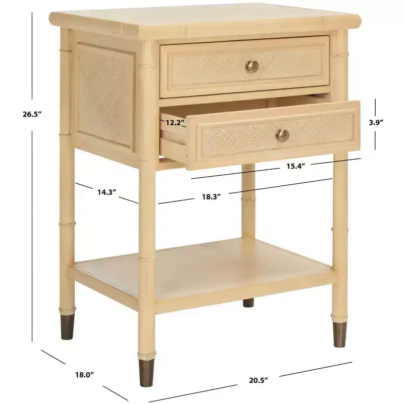 Table d'appoint Ahab 2 tiroirs 1 étagère - ACC6606 - Safavieh