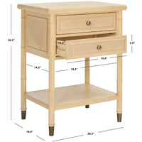 Table d'appoint Ahab 2 tiroirs 1 étagère - ACC6606 - Safavieh