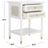 Table d'appoint Ahab 2 tiroirs 1 étagère - ACC6606 - Safavieh