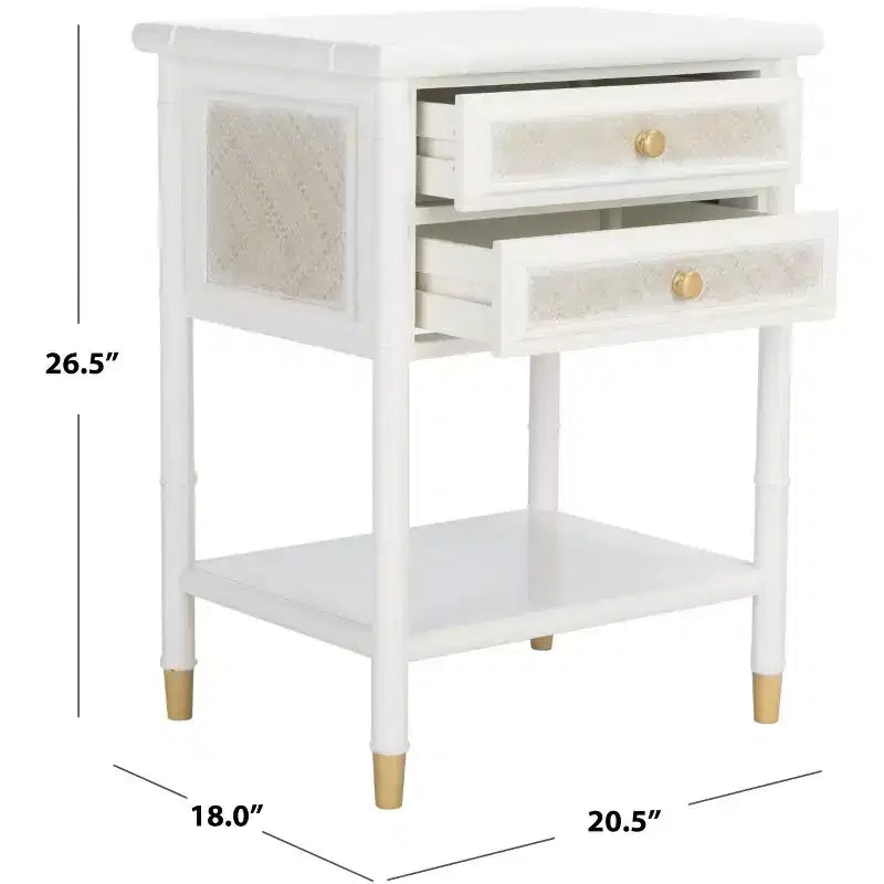 Table d'appoint Ahab 2 tiroirs 1 étagère - ACC6606 - Safavieh