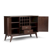 Buffet et casier à vin mid-century moderne en bois dur massif WYNDENHALL Tierney de 54 po de large - 54 L x 17 P x 36 H