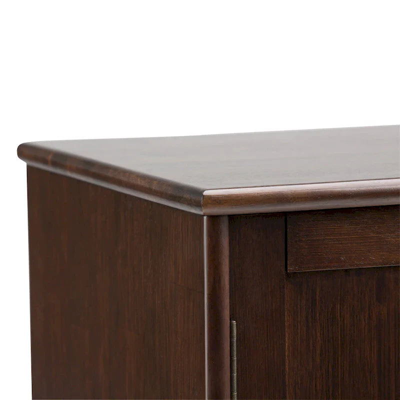 Buffet et casier à vin mid-century moderne en bois dur massif WYNDENHALL Tierney de 54 po de large - 54 L x 17 P x 36 H