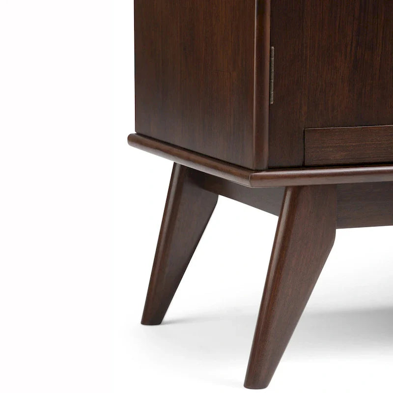 Buffet et casier à vin mid-century moderne en bois dur massif WYNDENHALL Tierney de 54 po de large - 54 L x 17 P x 36 H