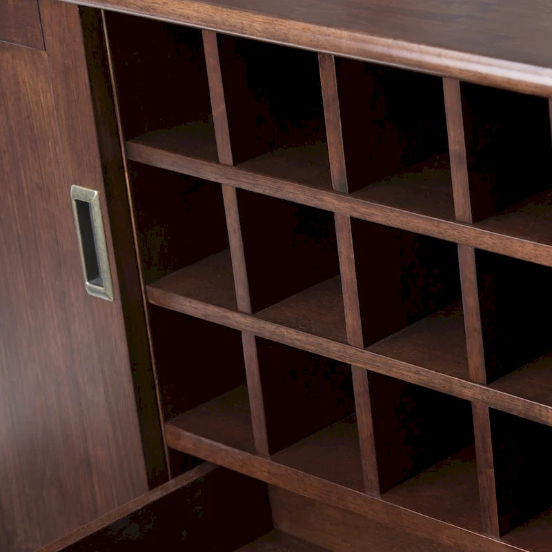 Buffet et casier à vin mid-century moderne en bois dur massif WYNDENHALL Tierney de 54 po de large - 54 L x 17 P x 36 H