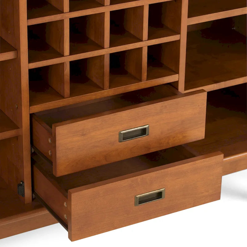 Buffet et casier à vin mid-century moderne en bois dur massif WYNDENHALL Tierney de 54 po de large - 54 L x 17 P x 36 H