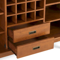 Buffet et casier à vin mid-century moderne en bois dur massif WYNDENHALL Tierney de 54 po de large - 54 L x 17 P x 36 H