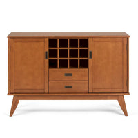 Buffet et casier à vin mid-century moderne en bois dur massif WYNDENHALL Tierney de 54 po de large - 54 L x 17 P x 36 H