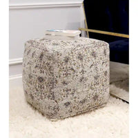 Pouf Pasargad Home Grandcanyon en Coton Premium, Taupe