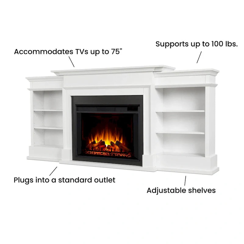 Cheminée électrique Ashton 93 Grand Media blanche de Real Flame