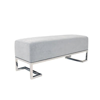 Banc Pasargad Home Luxe rembourré en acier inoxydable - L48xP16.5xH17.6