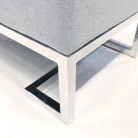 Banc Pasargad Home Luxe rembourré en acier inoxydable - L48xP16.5xH17.6