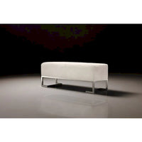 Banc Pasargad Home Luxe rembourré en acier inoxydable - L48xP16.5xH17.6