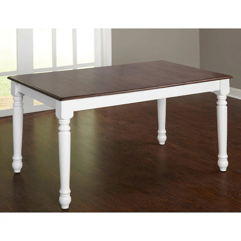 Table rectangulaire Simple Living Skipton noyer/blanc en hévéa - Noyer