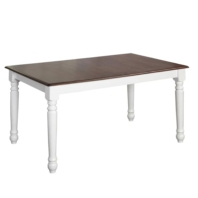 Table rectangulaire Simple Living Skipton noyer/blanc en hévéa - Noyer