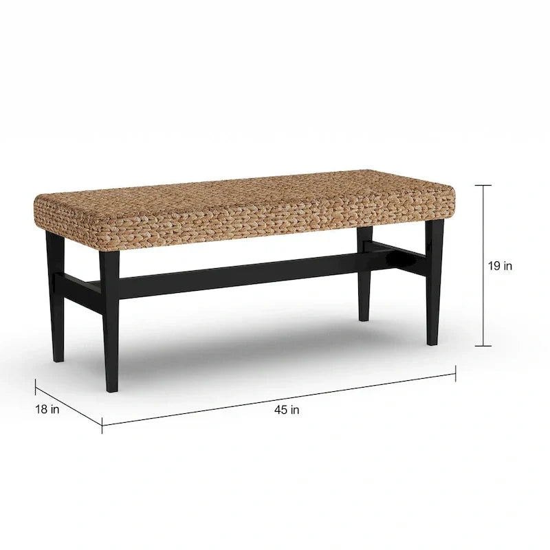 Banc tissé naturel SEI Furniture Terraza noir