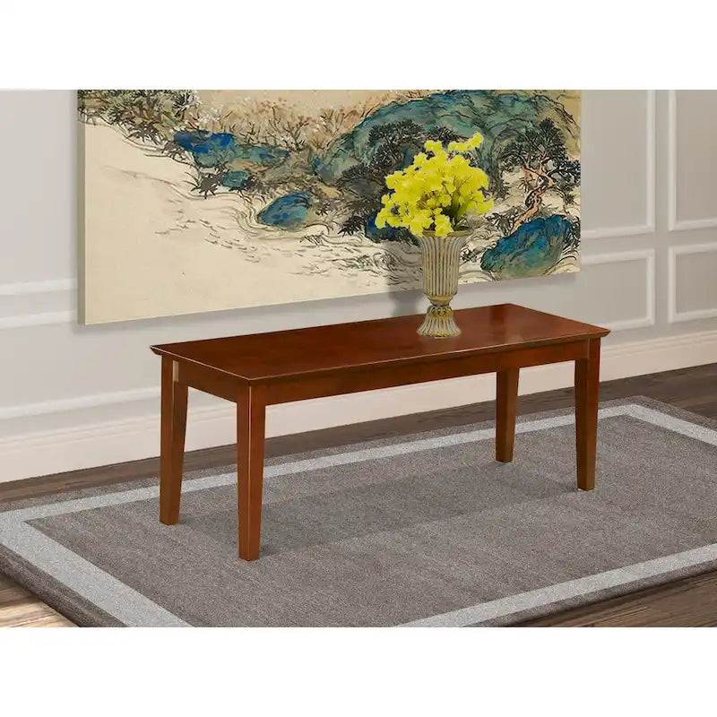 East West Furniture Capri Banc de salle à manger avec assise en bois, 51x15x18 pouces, (options de finition)