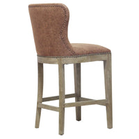 Tabouret de comptoir Dorsey en nubuck brun et gris