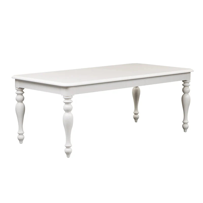 Ensemble de table rectangulaire Summer House blanc huître, 6 pièces