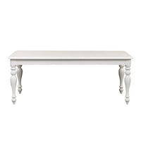 Ensemble de table rectangulaire Summer House blanc huître, 6 pièces