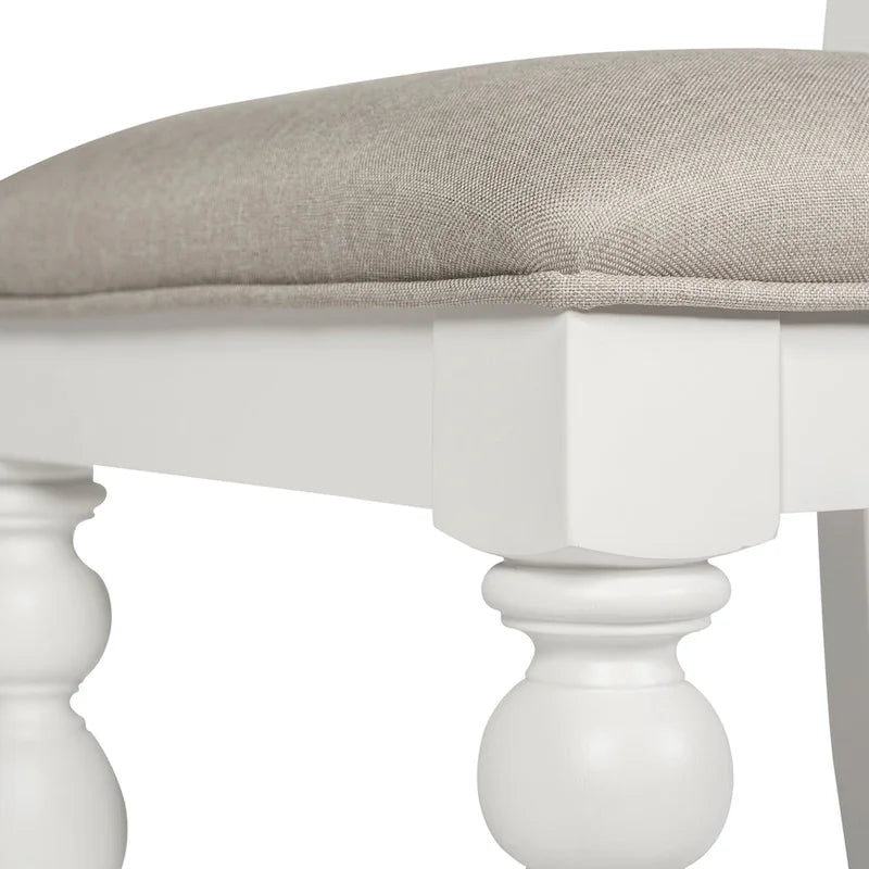 Ensemble de table rectangulaire Summer House blanc huître, 6 pièces