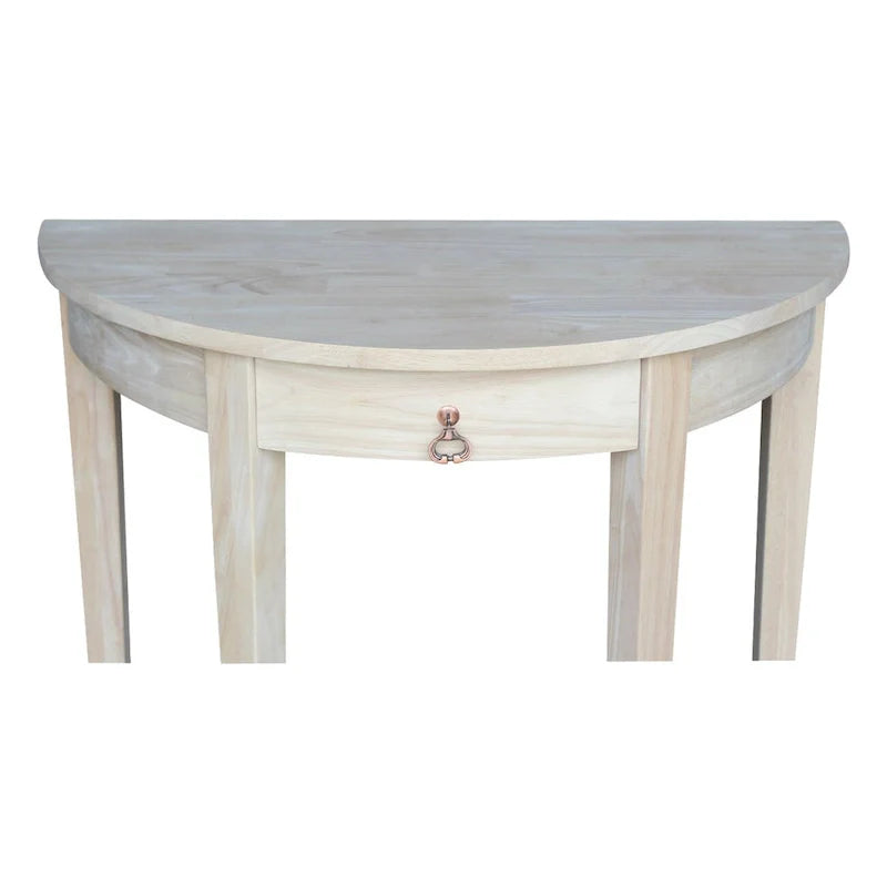 Table demi-lune inachevée en parawood massif