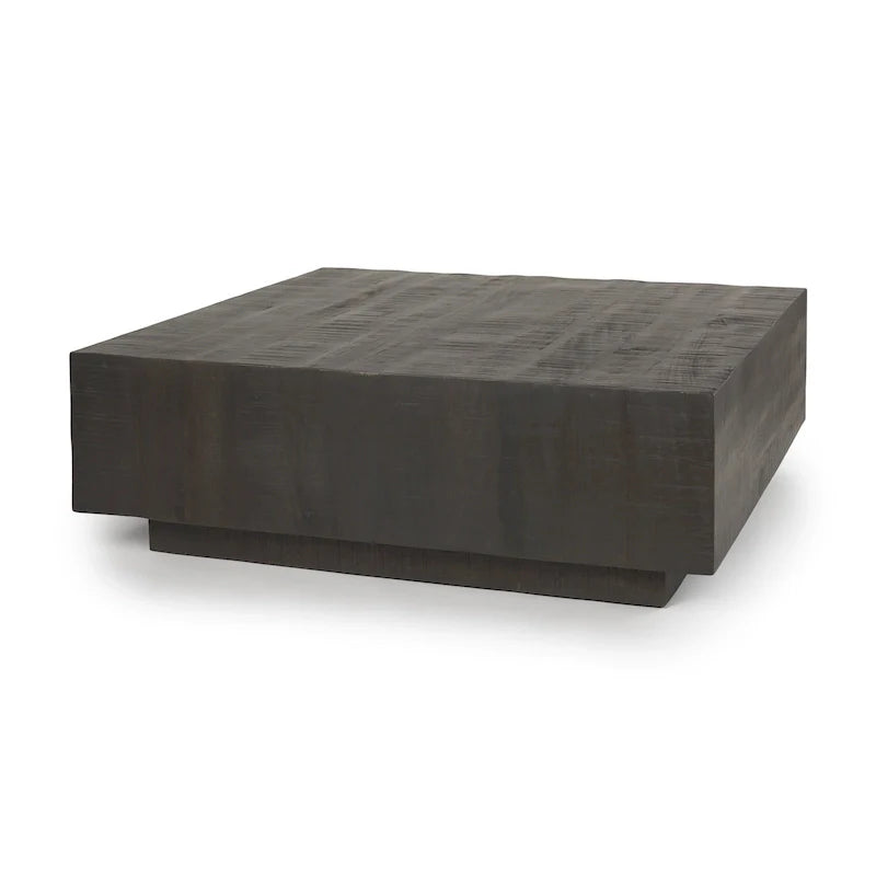Table basse flottante carrée en bois massif Hayden