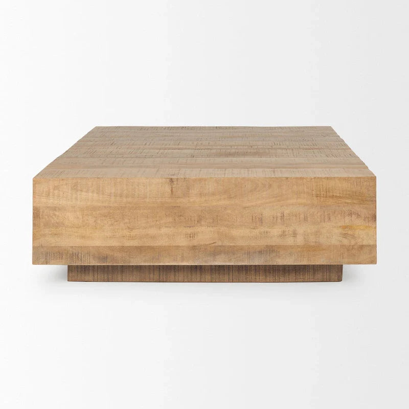 Table basse flottante carrée en bois massif Hayden