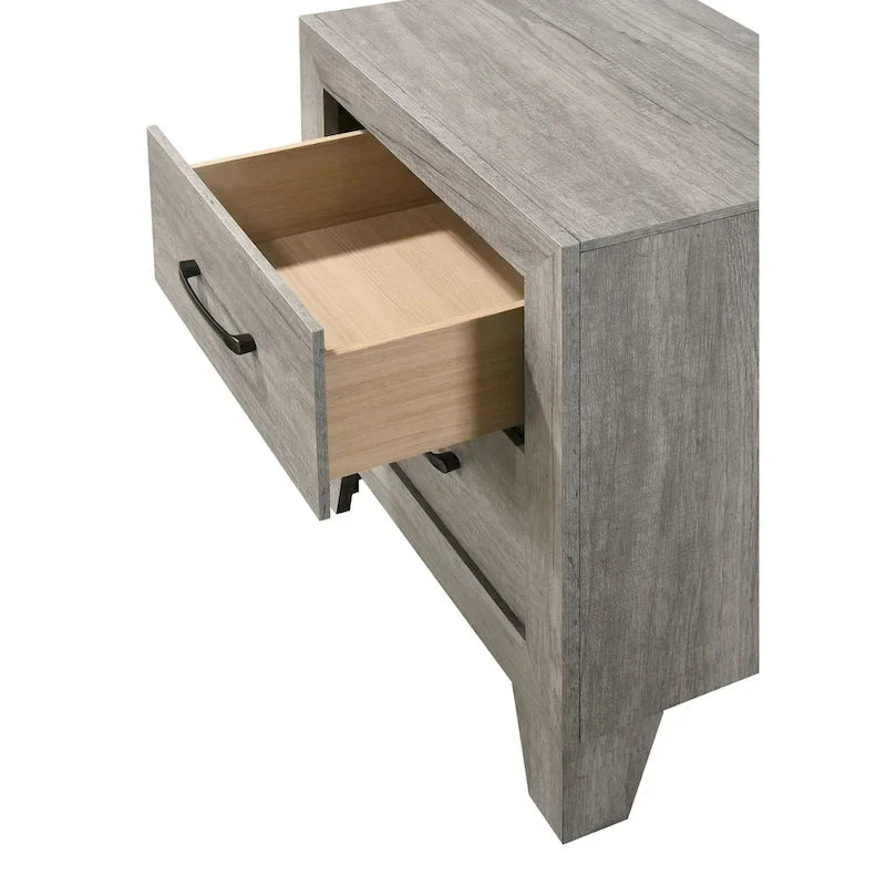 Ensemble de chambre plateforme rustique gris Jan 3 pièces