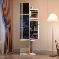 Armoire à bijoux Moasis 66 pouces de haut avec miroir pleine longueur, meuble sur pied verrouillable