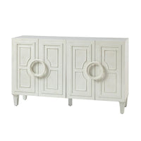 Buffet contemporain Connie de 58 po avec poignées de porte rondes en bois massif par HULALA HOME