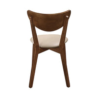 Chaises de salle à manger à dossier ouvert Markus beige et châtaigne (lot de 6)