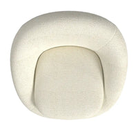HomePop - Fauteuil pivotant en forme de tonneau rond, sherpa blanc