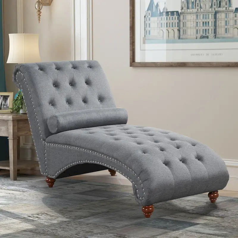 Méridienne d'Intérieur Moderne sans Accoudoirs en Velours avec 1 Coussin Traversin