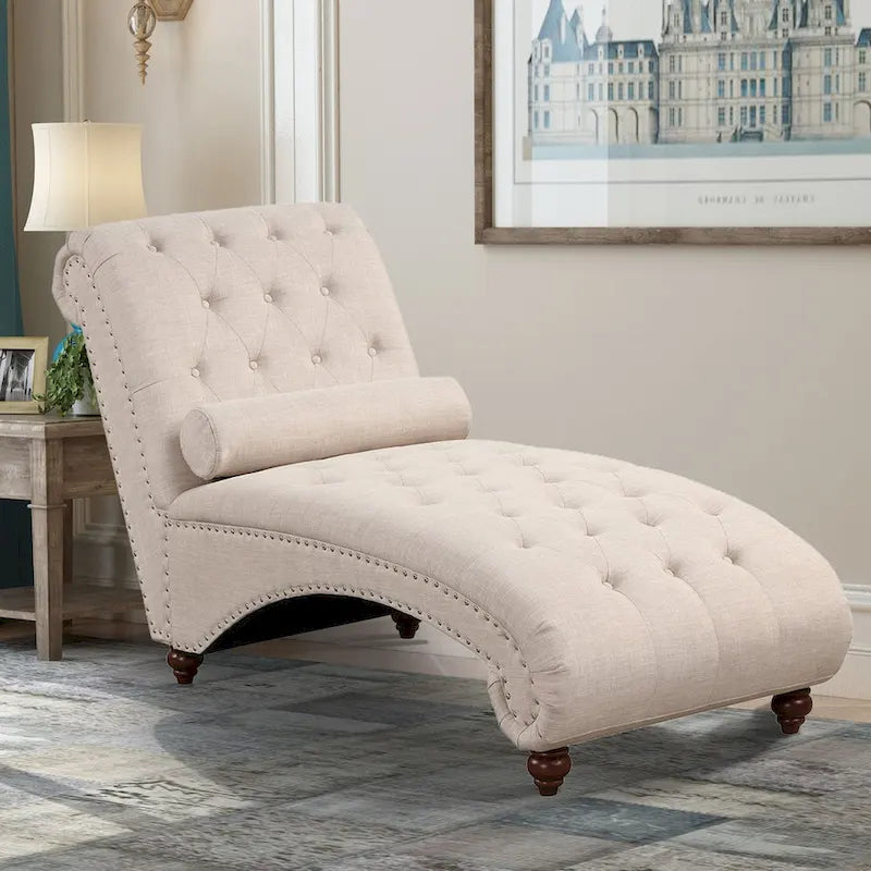 Méridienne d'Intérieur Moderne sans Accoudoirs en Velours avec 1 Coussin Traversin