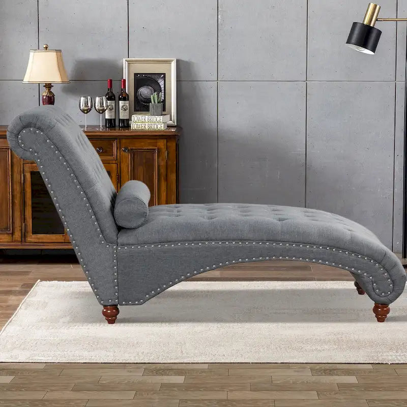 Méridienne d'Intérieur Moderne sans Accoudoirs en Velours avec 1 Coussin Traversin