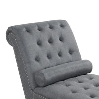 Méridienne d'Intérieur Moderne sans Accoudoirs en Velours avec 1 Coussin Traversin