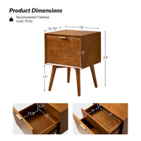 Table de chevet Isabel Mid-Century à 2 tiroirs en bois par HULALA HOME