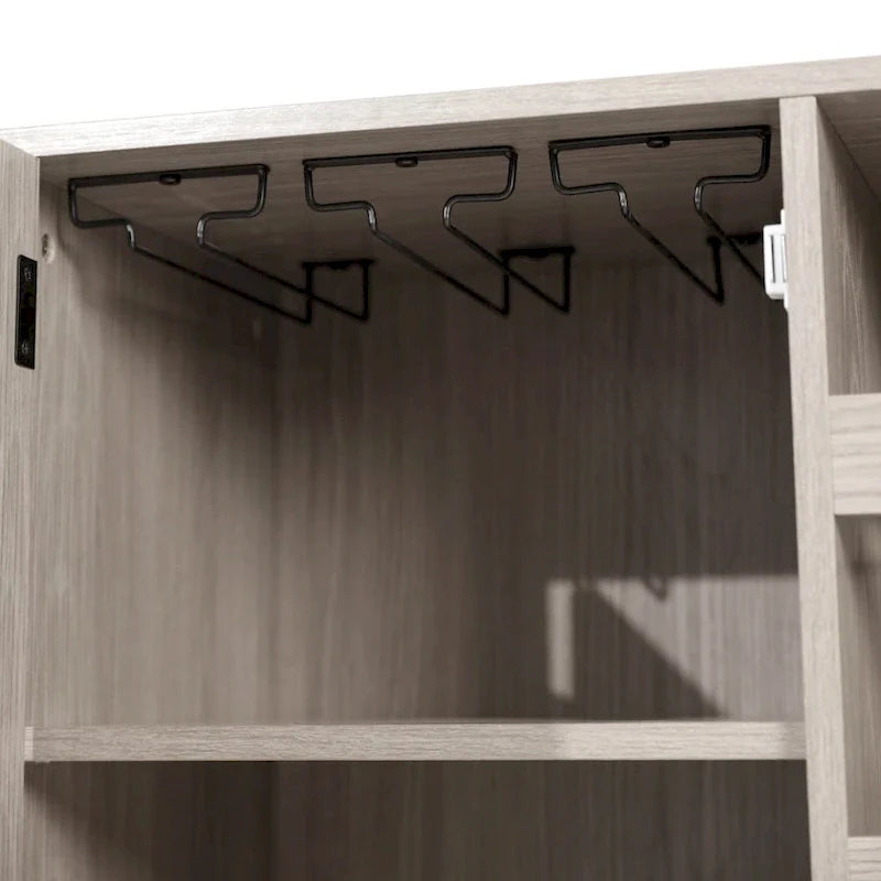 Meuble d'appoint et meuble bar avec rangements ouverts et fermés