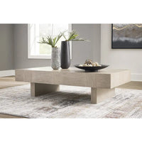 Table basse Signature Design by Ashley Jorlaina brun grisâtre clair - 60 L x 35 P x 16 H