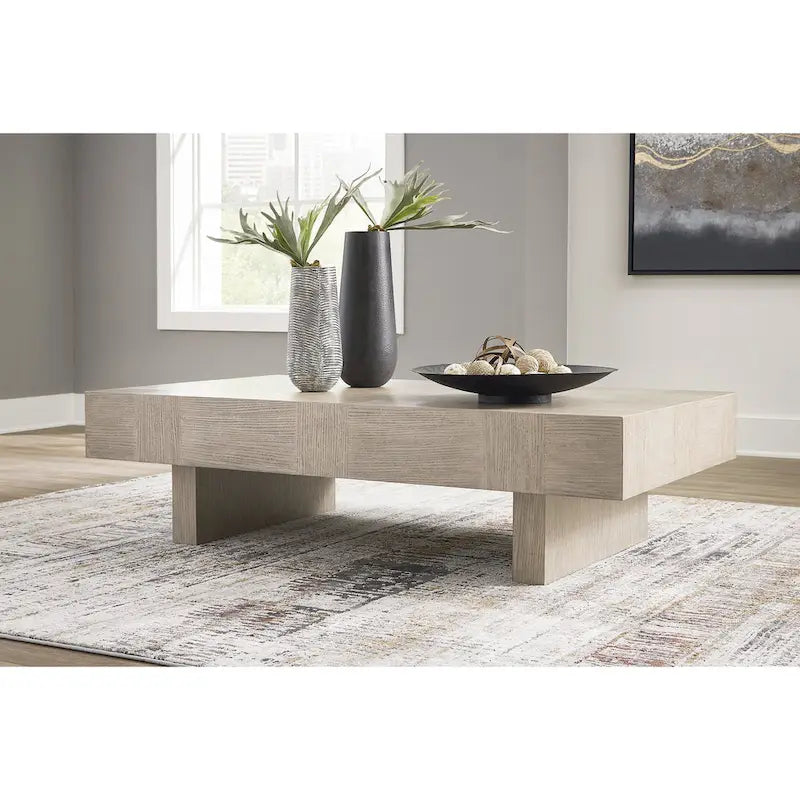 Table basse Signature Design by Ashley Jorlaina brun grisâtre clair - 60 L x 35 P x 16 H