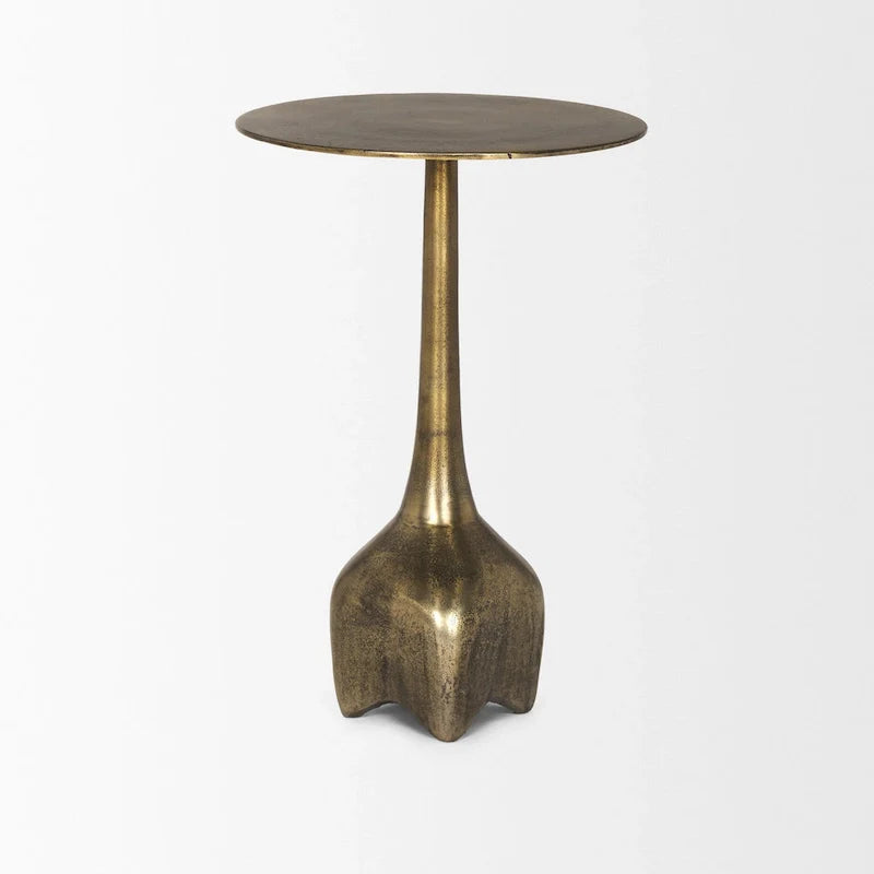 Table d'appoint Risha en métal doré, grande