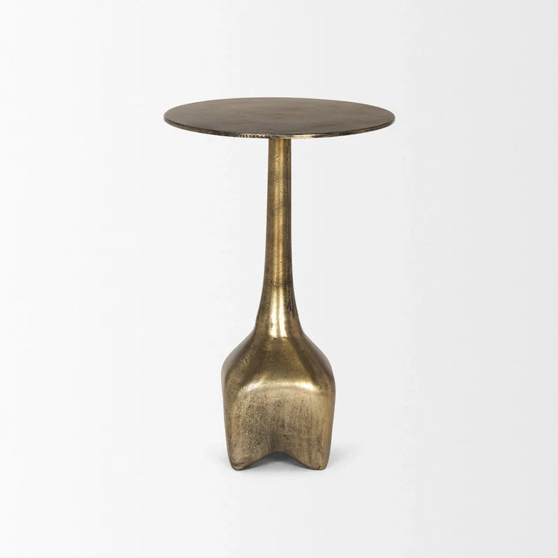 Table d'appoint Risha en métal doré, grande